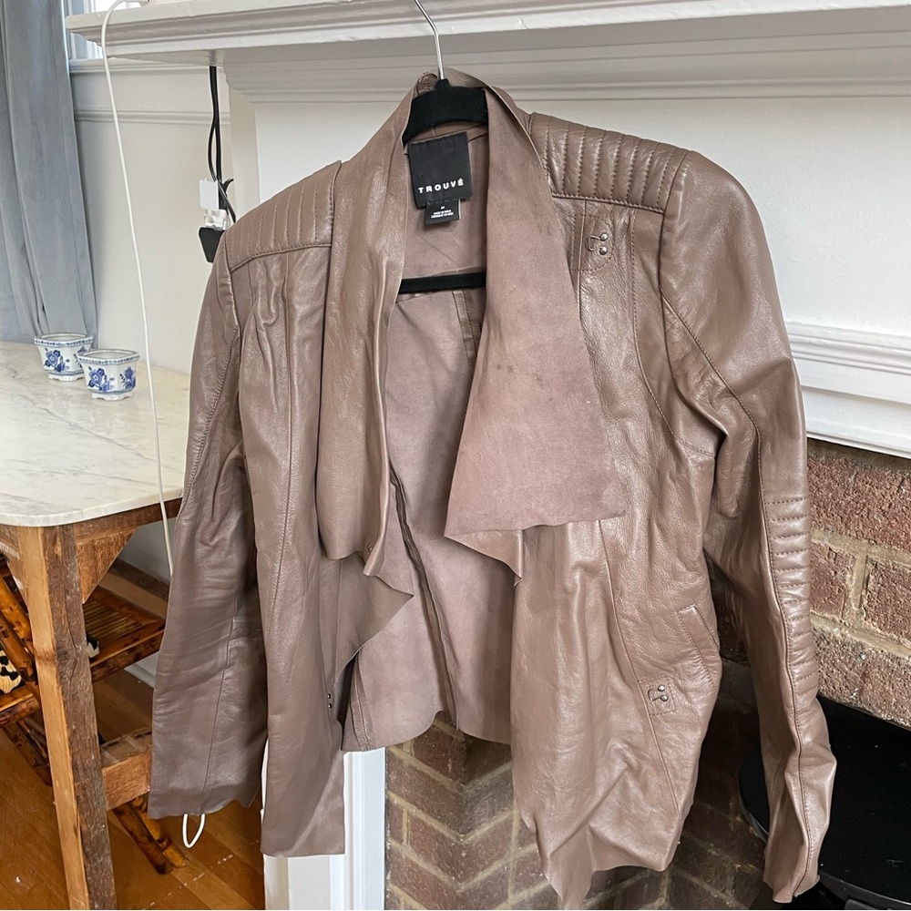 Trouve Fitted REAL Leather Jacket